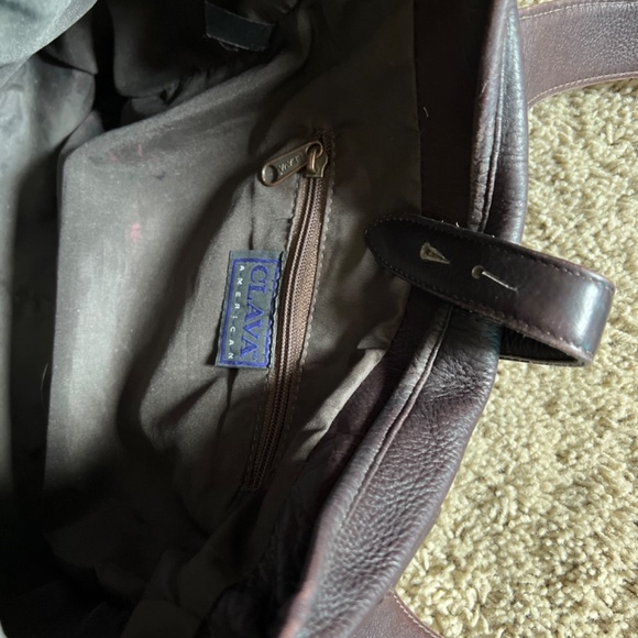 Great buy! Clava American dark brown leather tote - purse - Picture 3 of 4